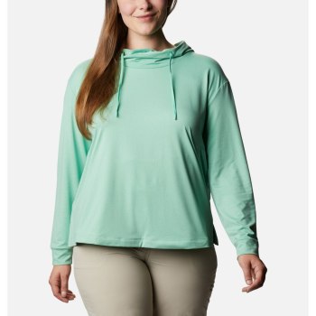 Columbia Ženske Majice S Kapuljačom - PFG Slack Water Knit Plus Size Zelene | ZRUL-21308